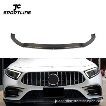 Carbon Fiber Front Bumper Lip Splitter Chin for Mercedes-Benz CLS CLS400 CLS53 AMG 2018-2019